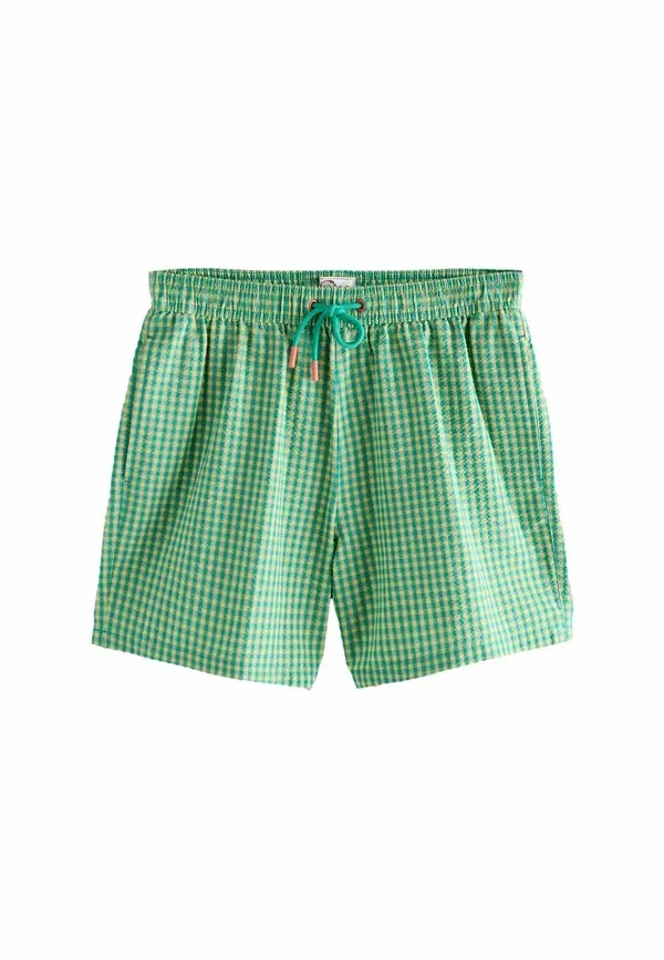 Плавки в клетку Regular fit - seersucker 5 inch swim shorts Next, Green Gingham, зеленый
