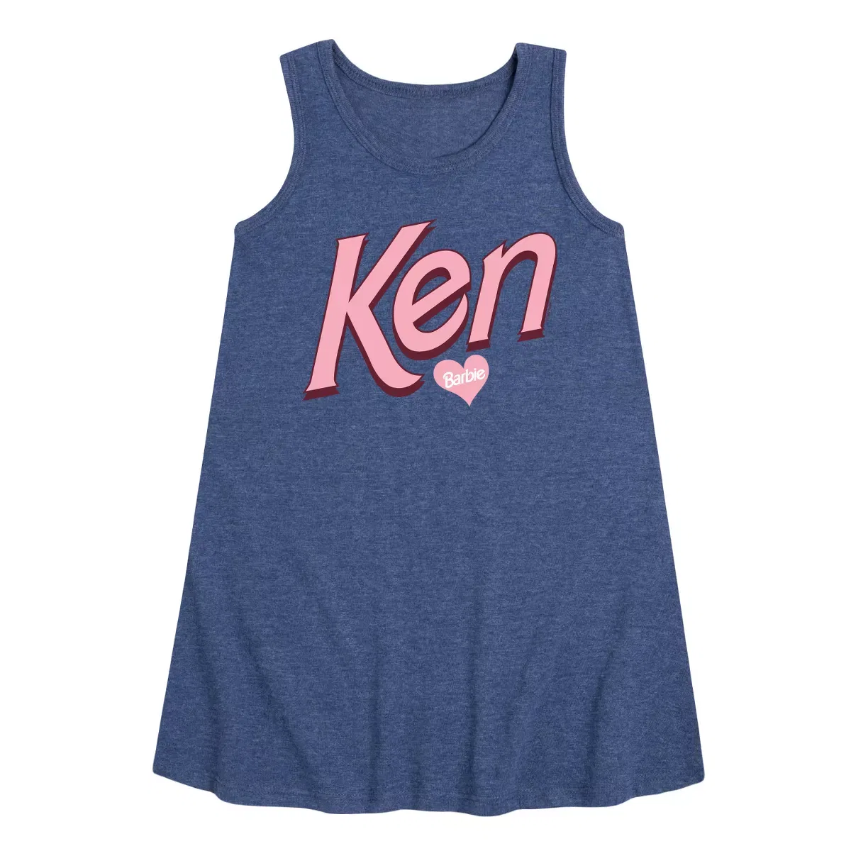Детское платье-трапеция без рукавов с принтом Ken Hearts Barbie Barbie, Heather Navy