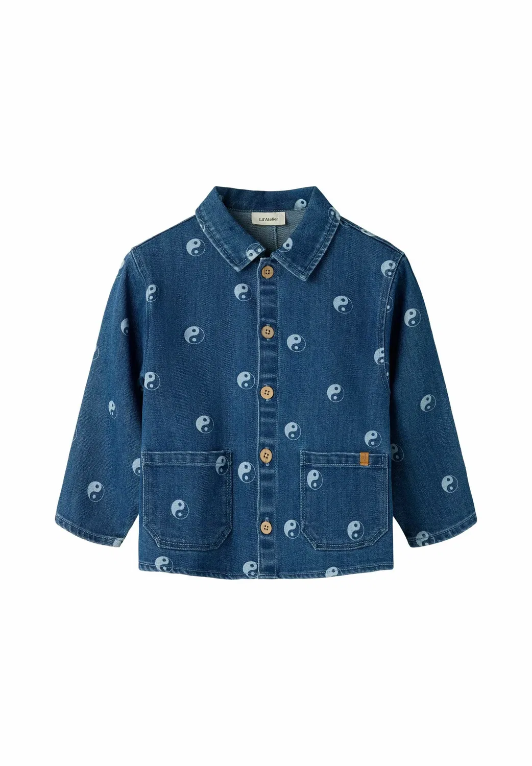 Джинсовая куртка с принтом - джинсовая куртка Lil' Atelier, Dark Blue Denim — фото 3