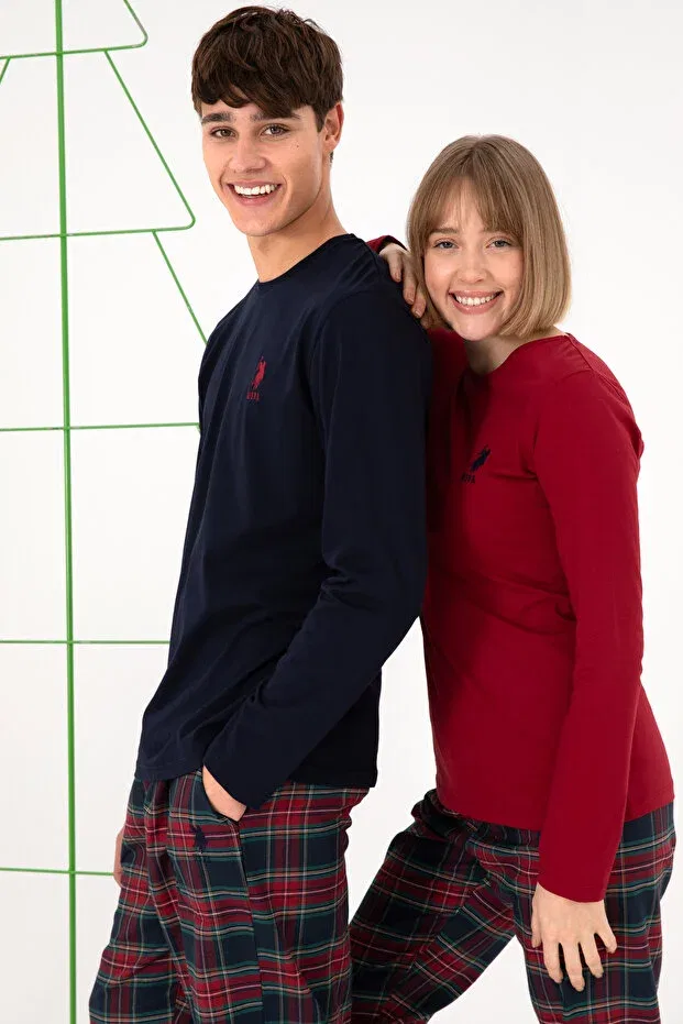 Женская пижама с длинным рукавом U.S. Polo Assn., Burgundy