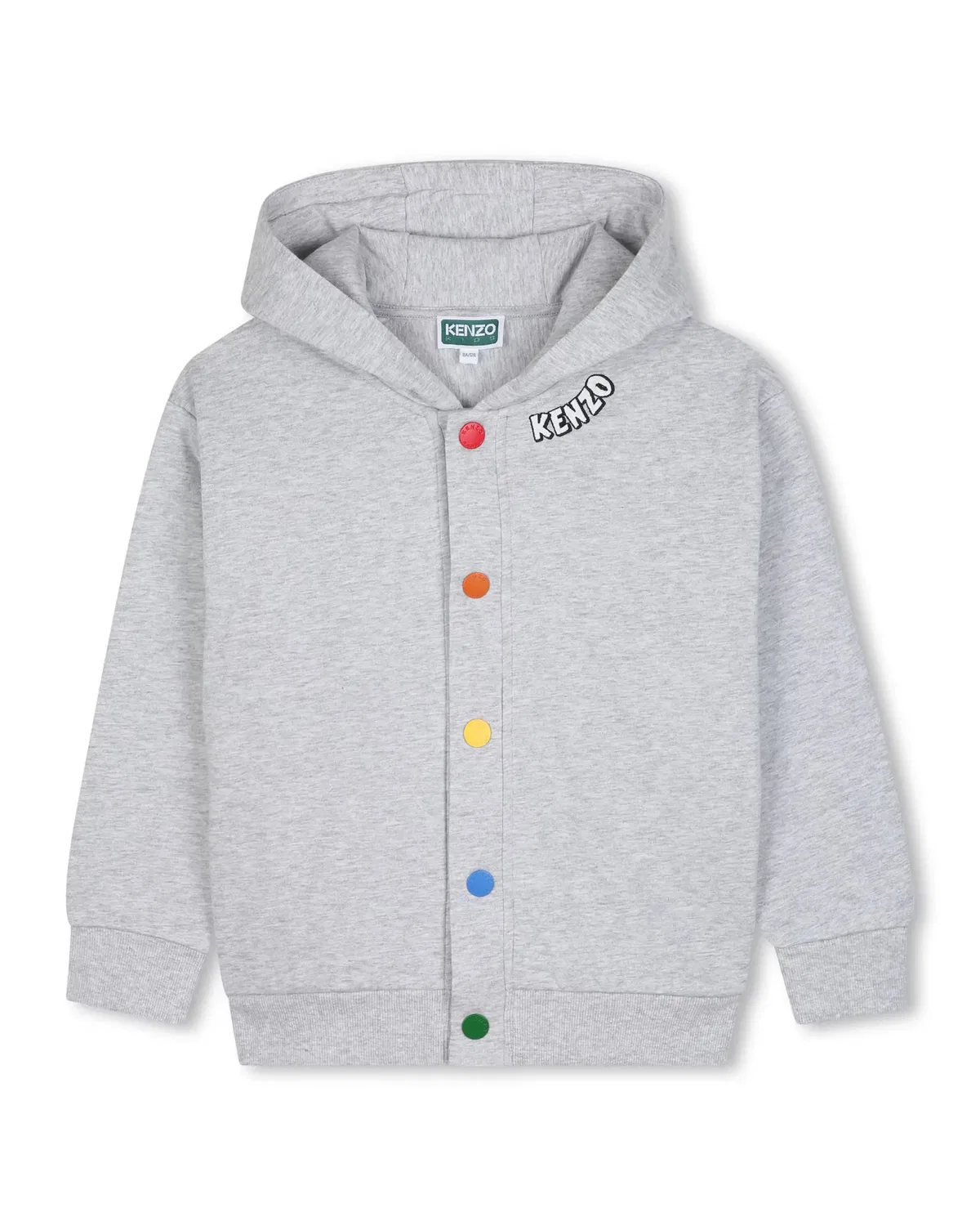 Детская худи с принтом для мальчиков Kenzo Kids, Gris Claro