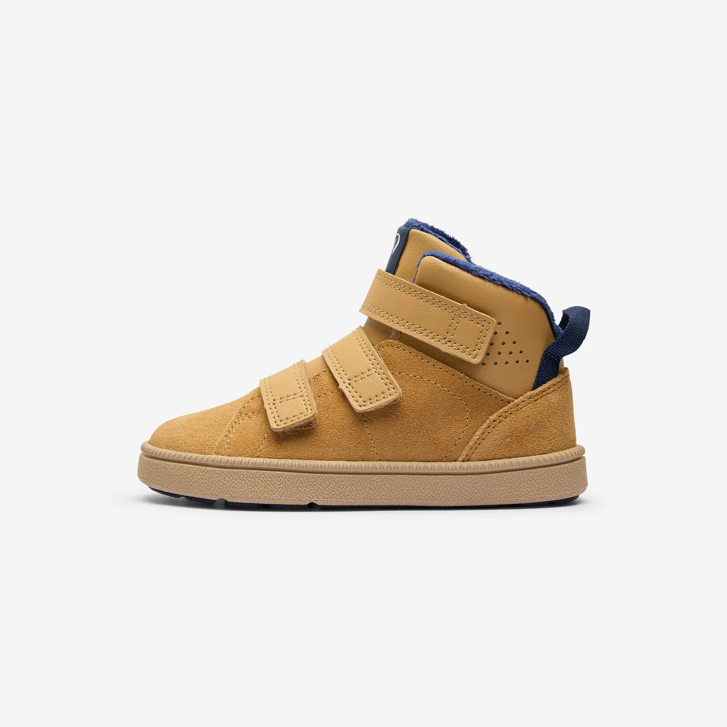 Детские кожаные ботинки Stepper Mid Decathlon, Ockerbeige Navyblau Kaffee-Latte