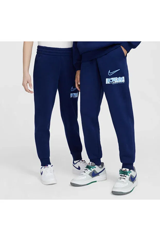 Детские спортивные штаны для девочек из футера Erling Haaland Club Fleece Jogger Nike, Navy Blue — фото 2