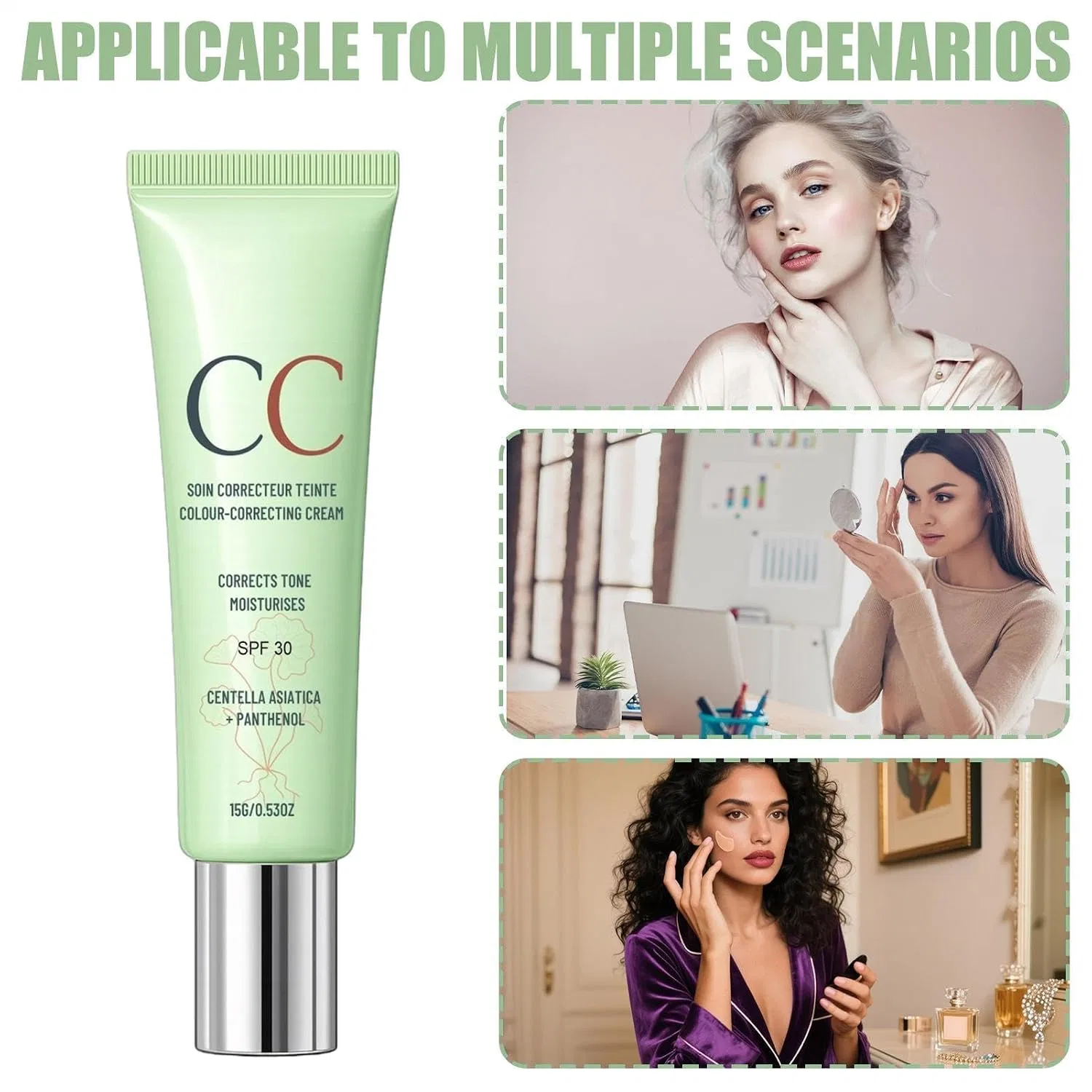 CC Cream увлажняющий корректор с SPF 30, 15 г Generisch — фото 4