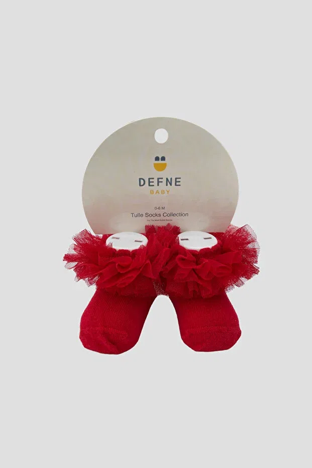 Детские для девочек пинетки с оборками Defne Baby, Red