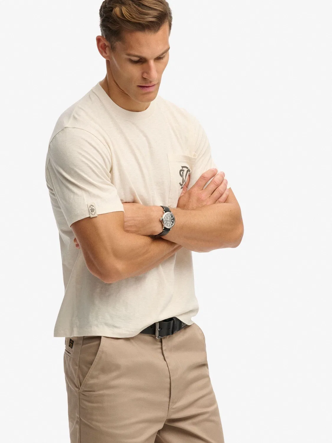 Футболка с принтом и карманом Superdry White, белый — фото 3
