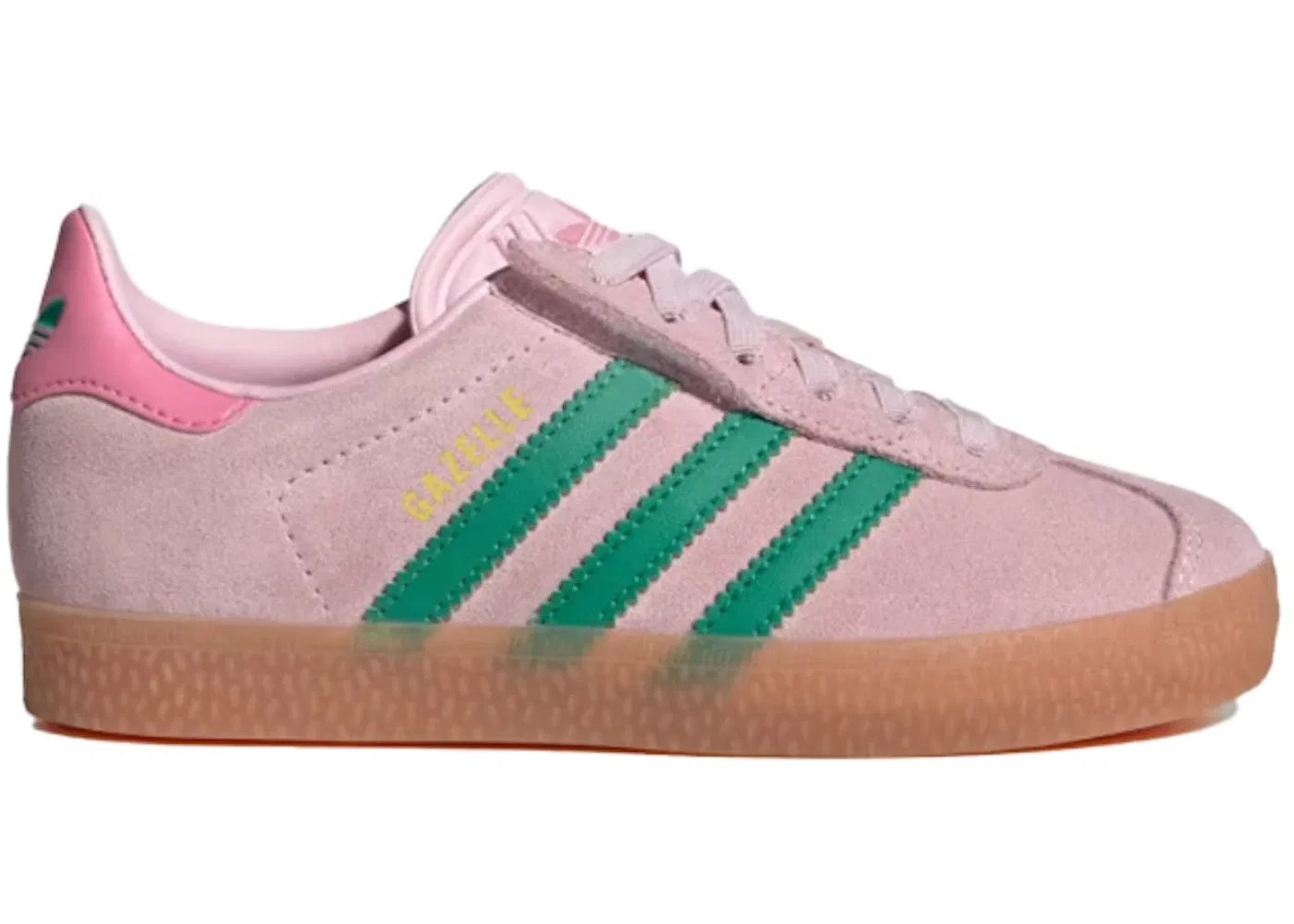 Детские кроссовки с липучками Adidas Gazelle Comfort Closure Clear Pink Court Green Bliss Pink