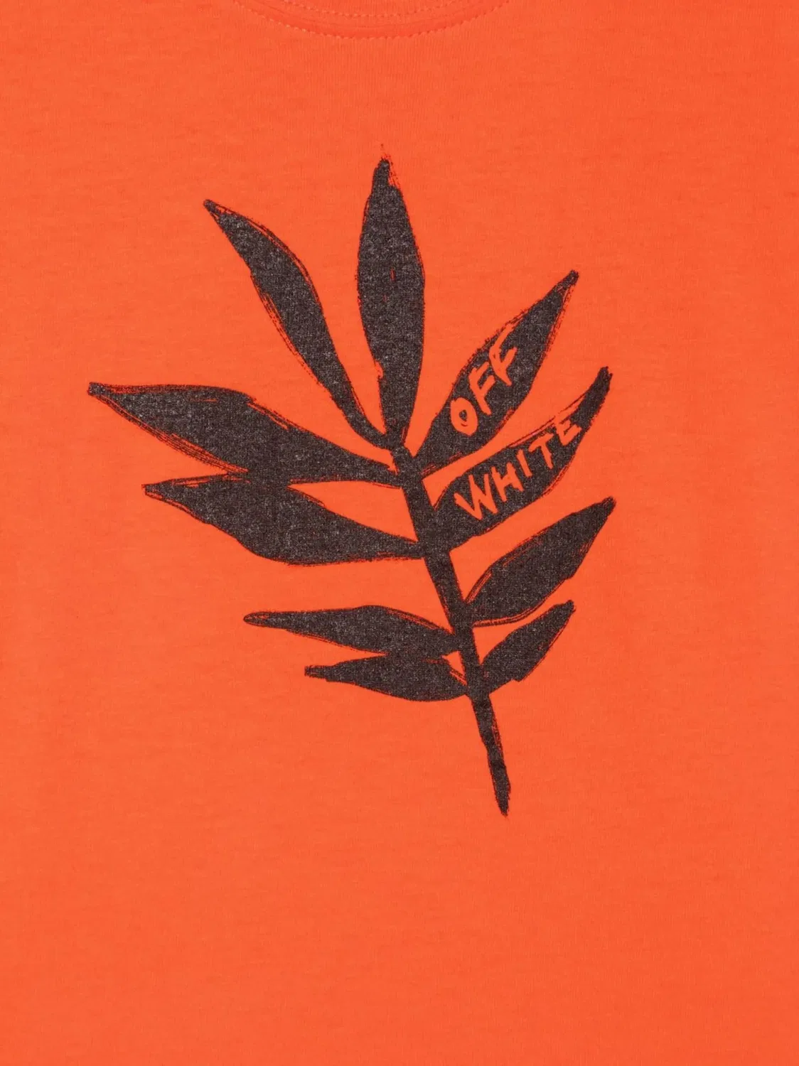 Футболка с растительным мотивом из хлопка OFF-WHITE, оранжевый — фото 2