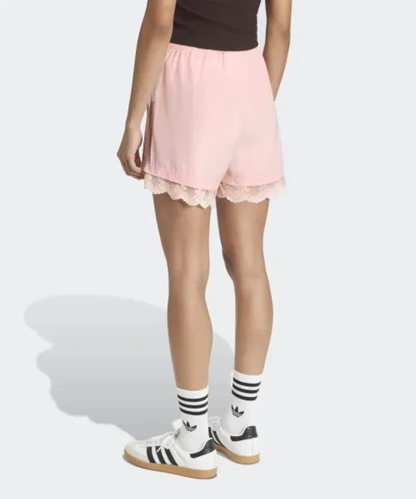 Шорты с кружевной отделкой и 3 полосками, Adidas, санди-пинк — фото 2