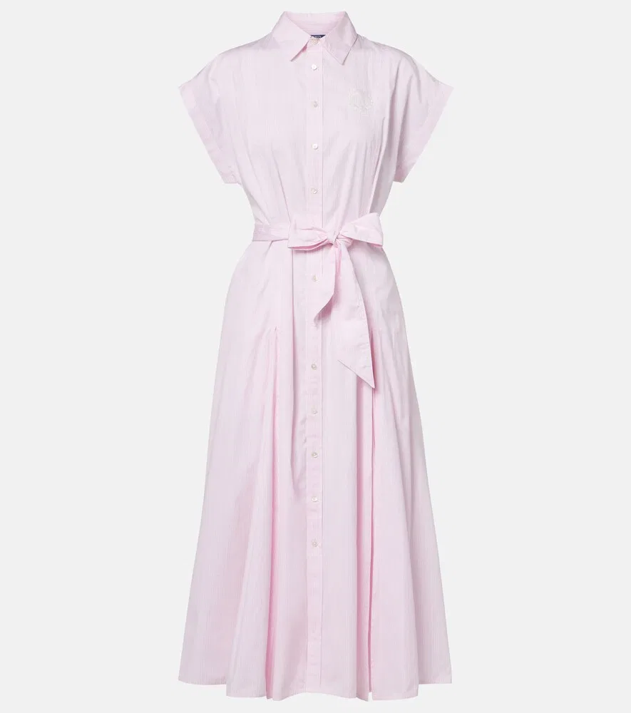 Платье-рубашка из хлопкового поплина Polo Ralph Lauren, розовый