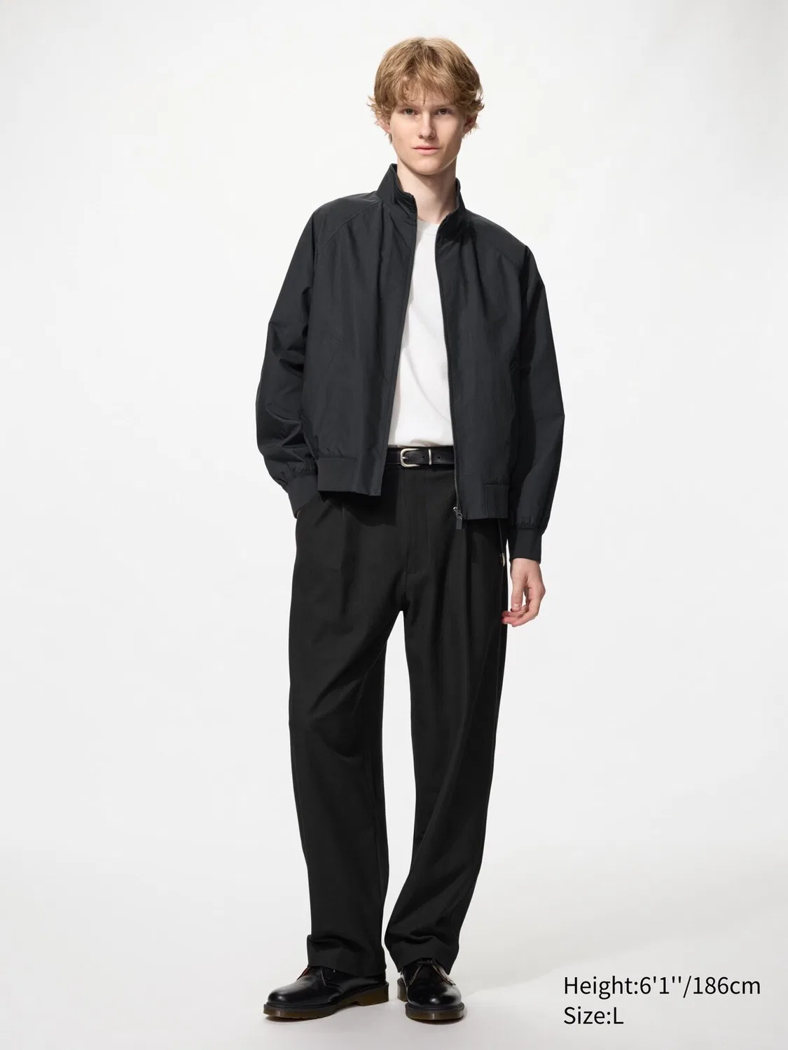 Брюки Uniqlo, свободные широкие штаны со складками, черный