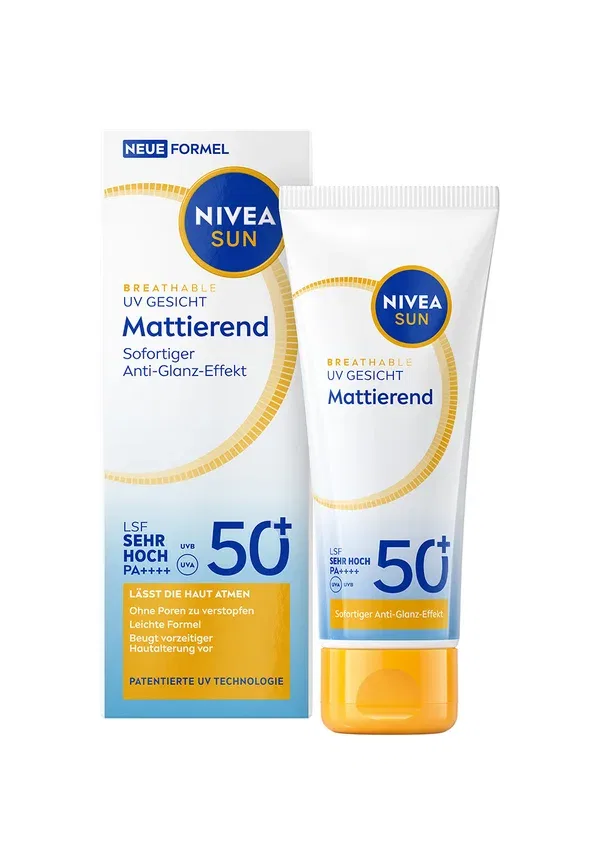 Солнцезащитный крем для лица матирующий SPF 50+ 40ml Nivea transparent 40 мл, прозрачный