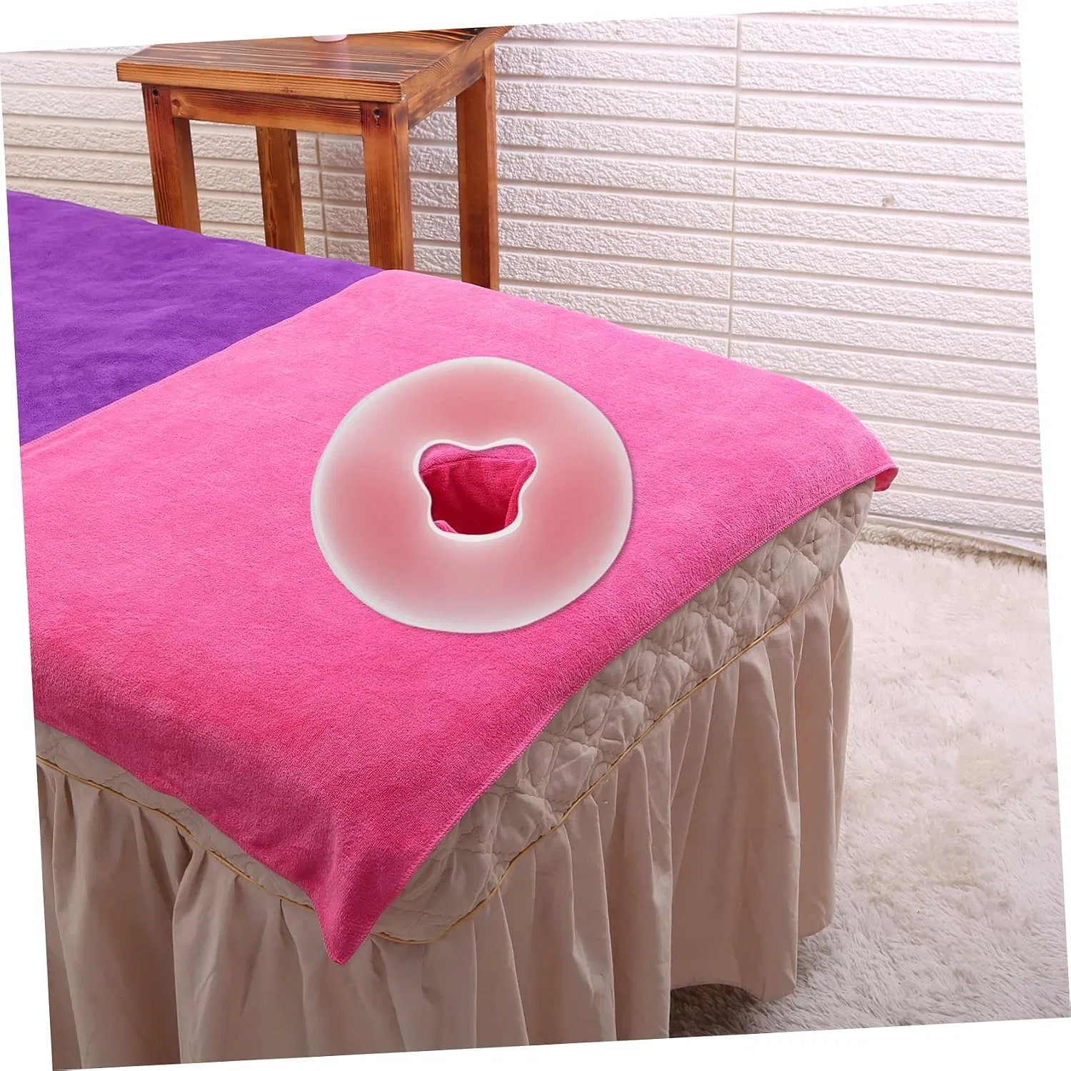 Массажная подушка для лица из силикона, minkissy, 1 шт, 31x26.5 см, Pink — фото 3