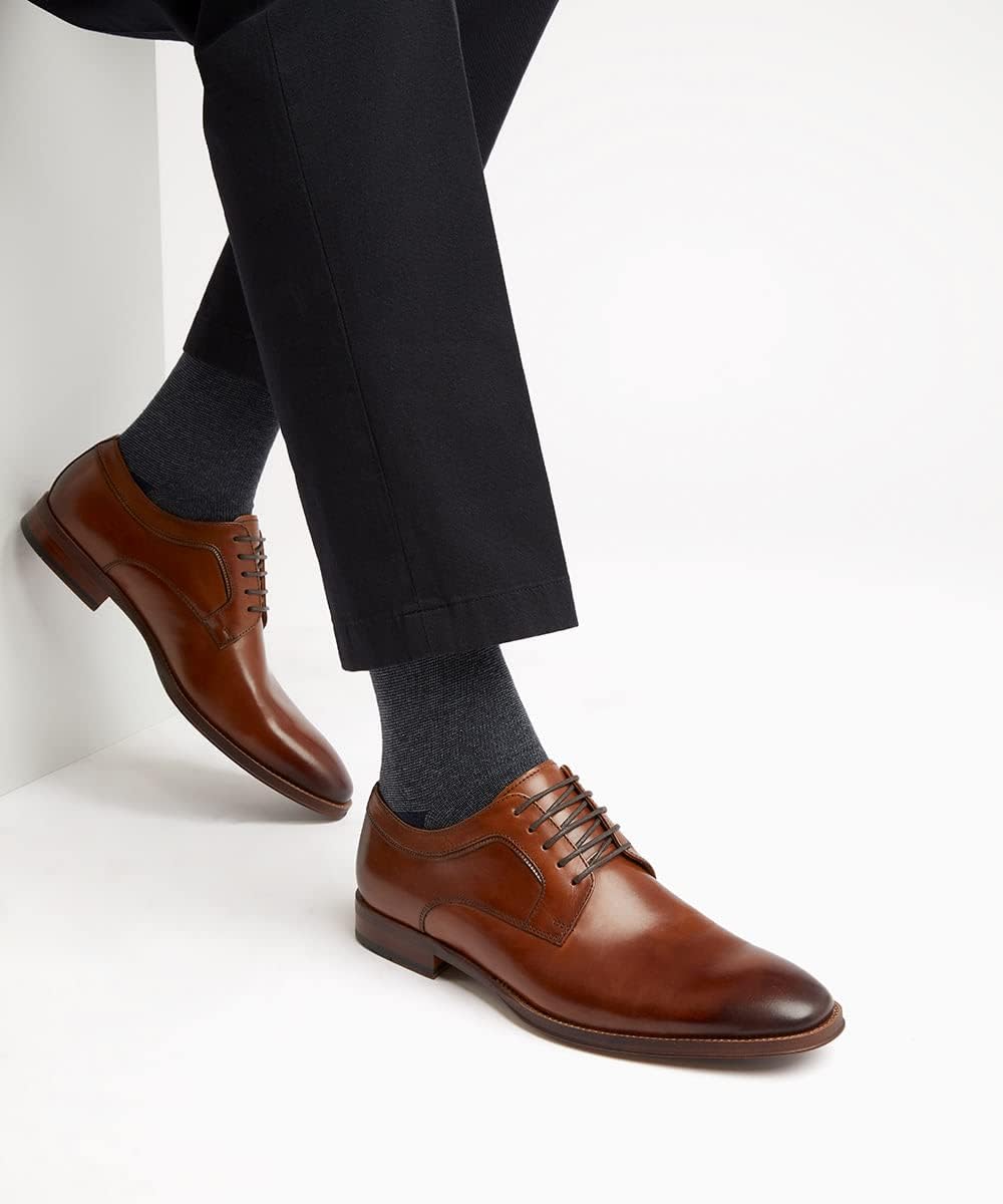 Мужские кожаные туфли на плоской подошве Dune Sparrows Smart Leather Gibson Dune London, коричневый — фото 3