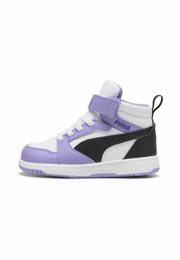 Ботинки снег Puma team violet, white, белый/черный/фиолетовый