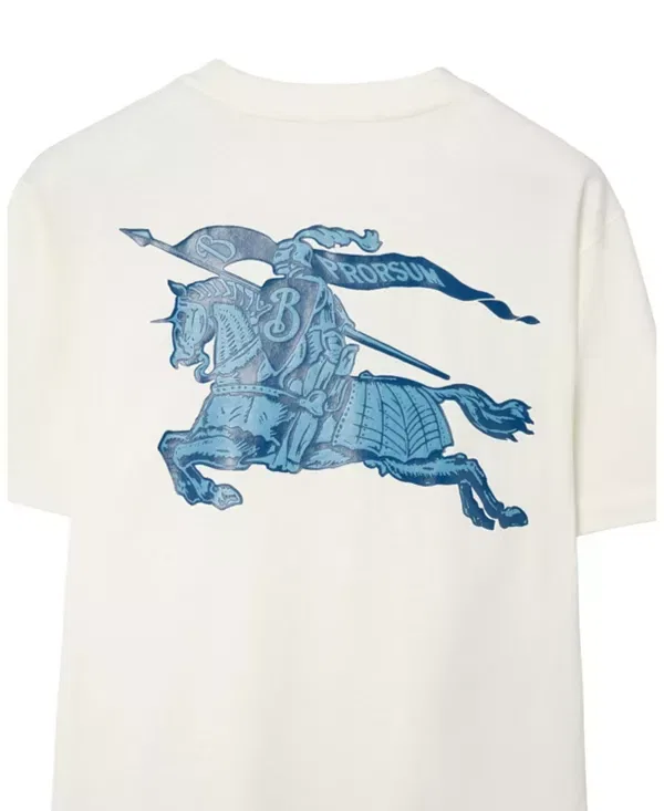Мужская футболка с принтом Heritage Logo Cotton T‑Shirt Burberry, Chalk White — фото 3