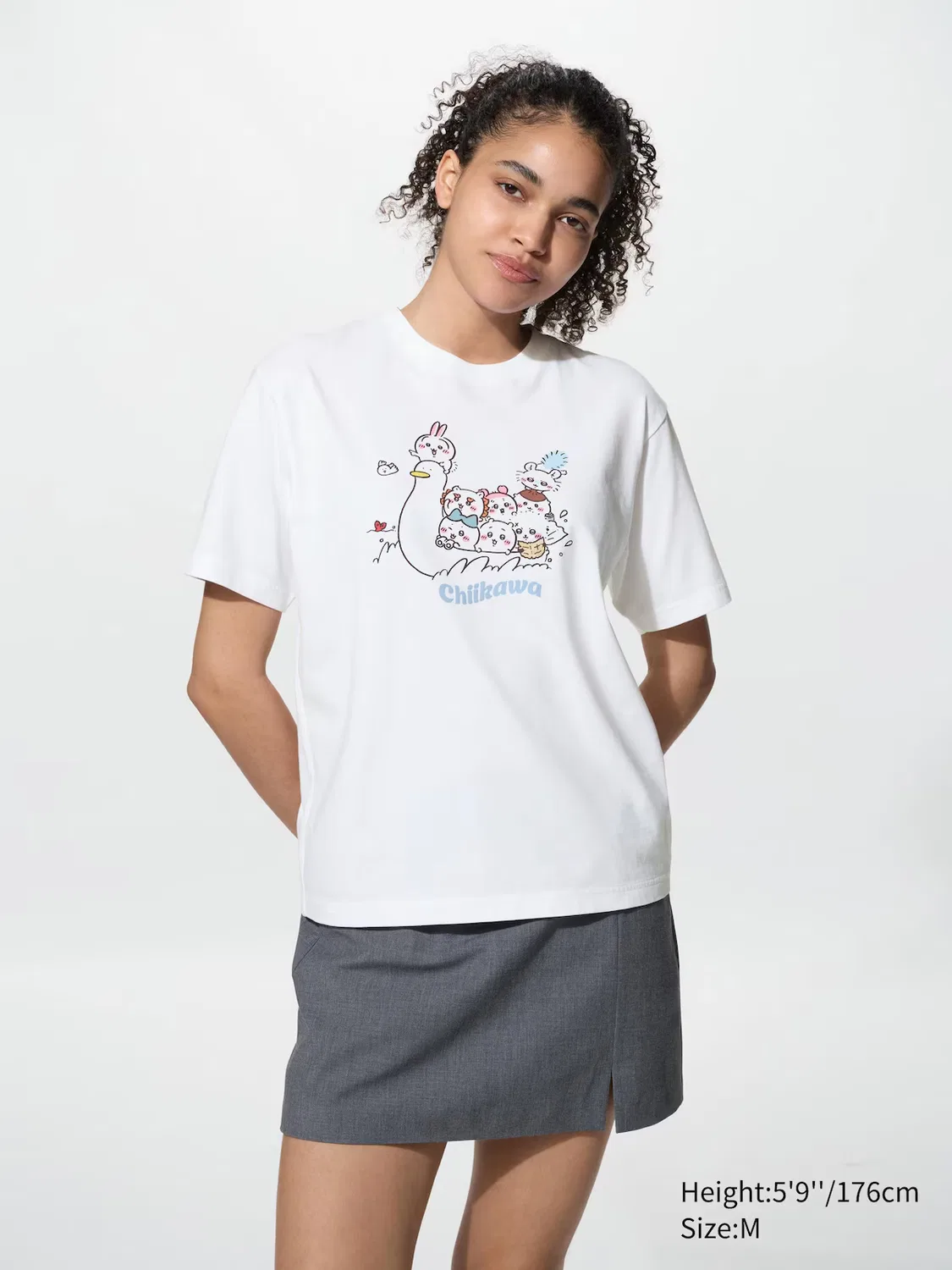Футболка Uniqlo Chiikawa ut, с графическим принтом, белый
