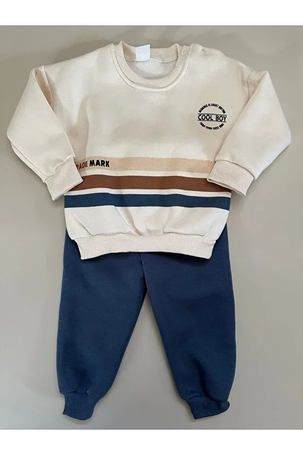 Детский комплект свитшота и брюк на флисе для мальчиков Mavu baby Cool Boy Minibilx Baby, Navy Blue