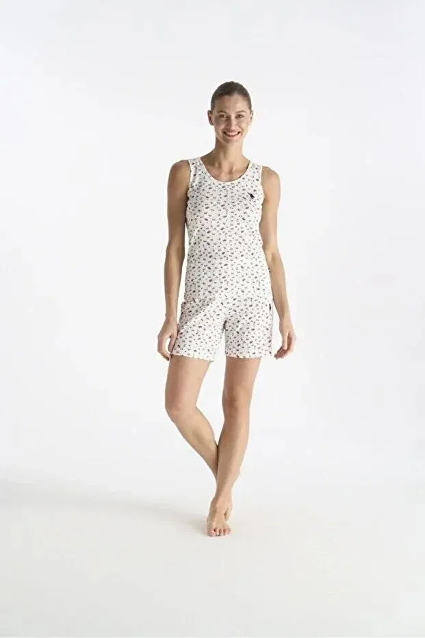 Женский комплект с цветочным принтом U.S. Polo Assn., Ecru