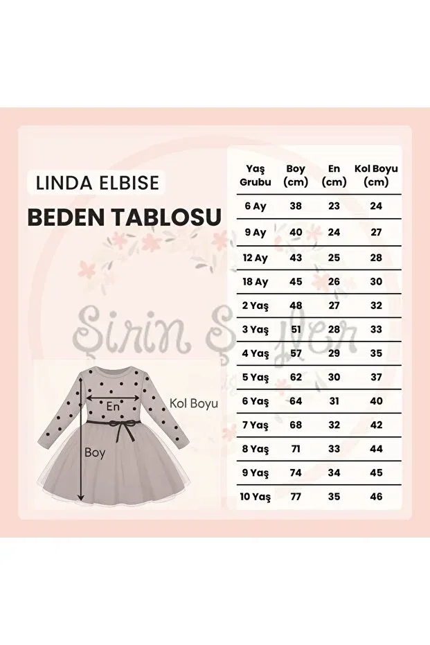Детское платье для девочек с принтом Linda Long Sleeve Şirin Şeyler Butiği, Yellow — фото 3
