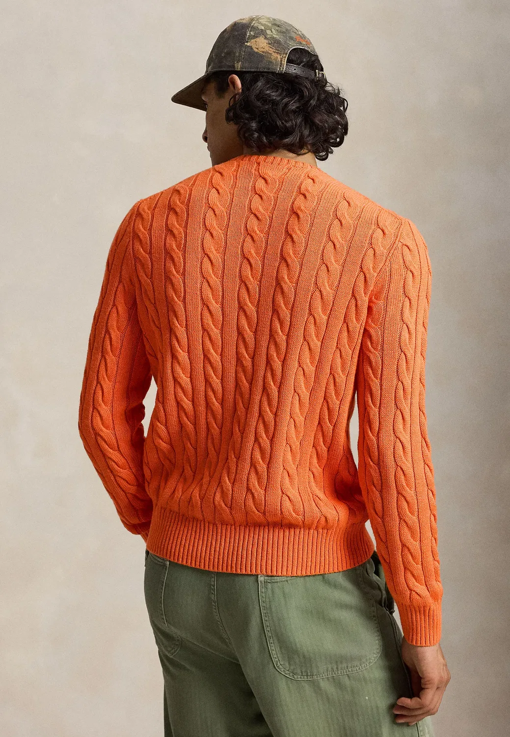 Хлопковый свитер крупной вязки - джемпер Polo Ralph Lauren, Orange Jasper Heather — фото 3