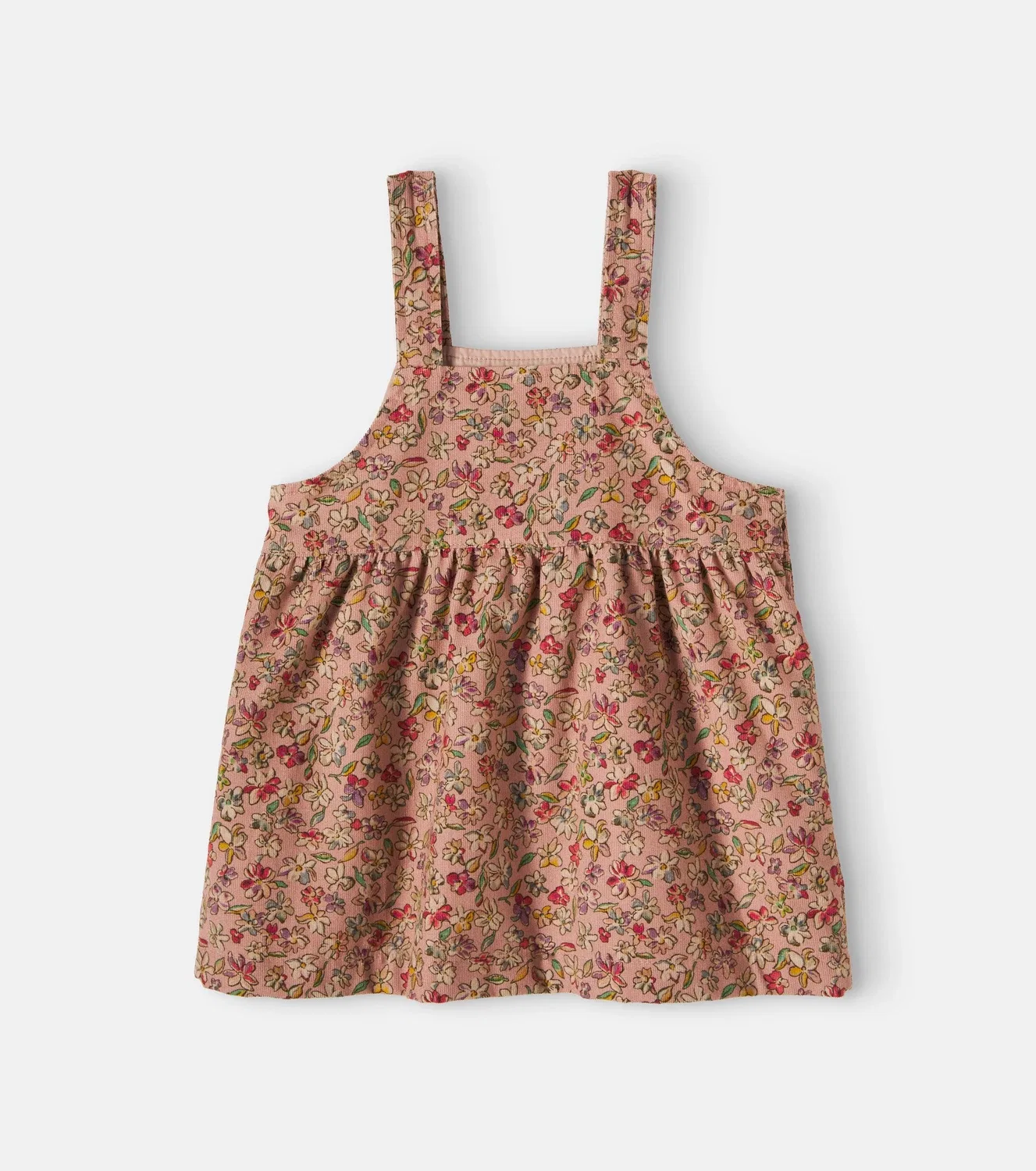 Нарядное платье из хлопкового вельвета с цветочным рисунком Moncler Enfant, розовый — фото 3