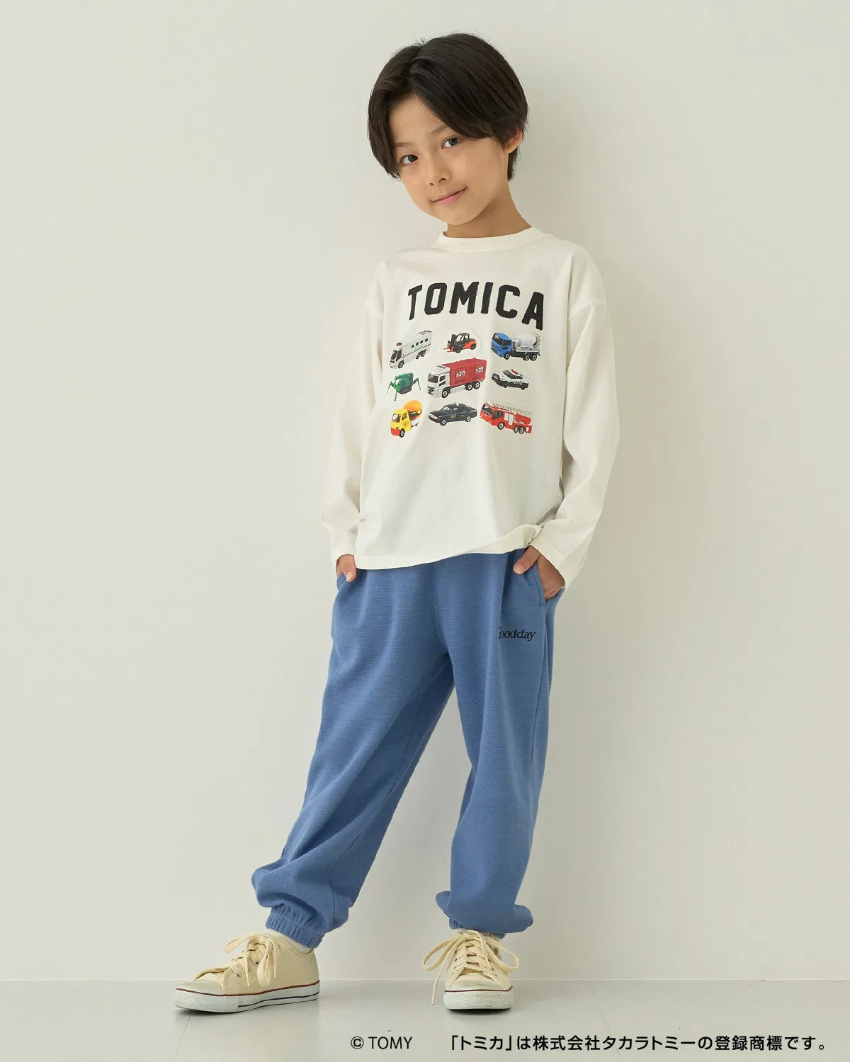 Детская футболка с фотопринтом Tomica с длинным рукавомb・ROOM, Ivory — фото 4