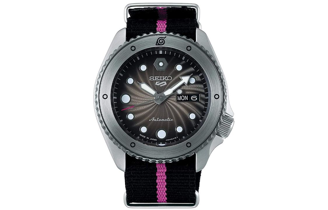 

SEIKO Часы Naruto Boruto Collection Automatic Mechanical Movement Nylon Strap Watch Unisex Black Dial SBSA087, Black Dial