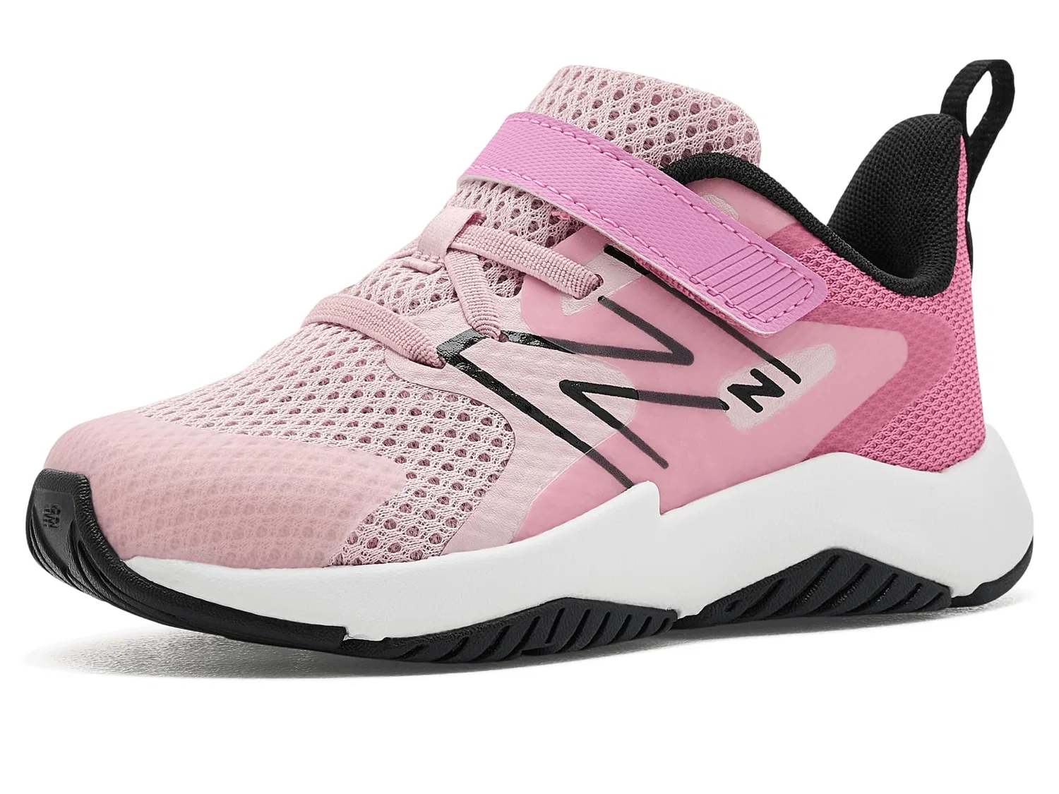 Кроссовки Rave Run Hook-And-Loop (для младенцев и малышей) New Balance Kids, Pink Chalk/Signal Pink — фото 2