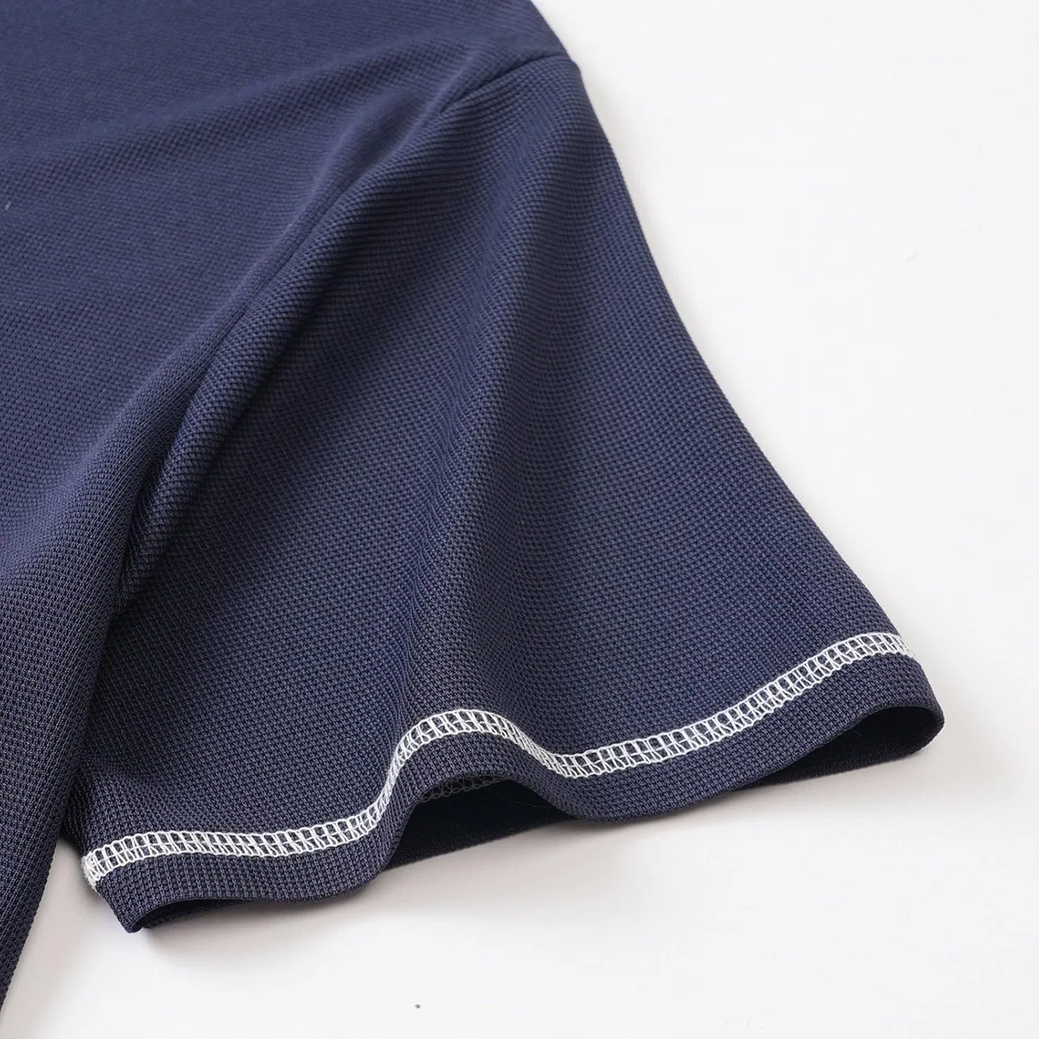 Мужская футболка-поло текстурная slim fit Generic, Navy — фото 3