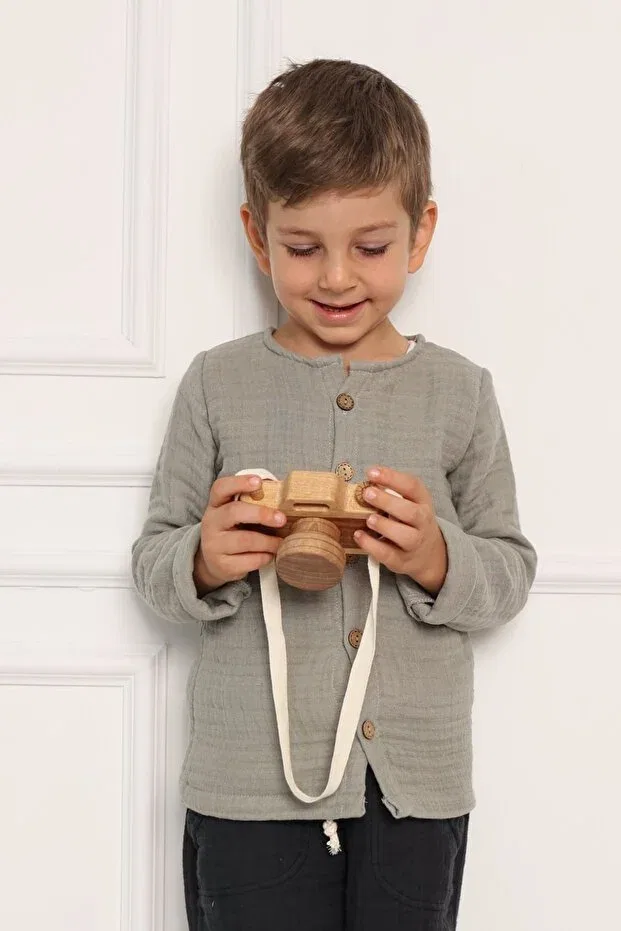 Детская рубашка для мальчиков хлопковая Cuckoo Cotton, Gray — фото 3