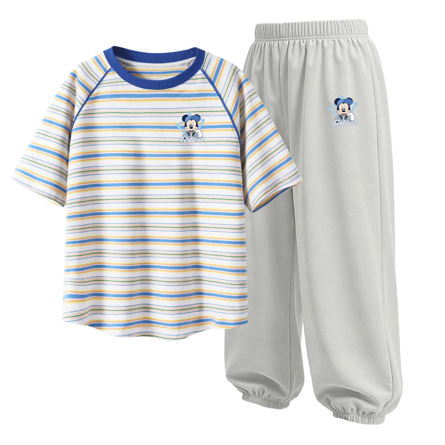 Детский спортивный костюм, дышащий, Disney, Diyao K Blue Stripes+Diyao K Glacier Gray