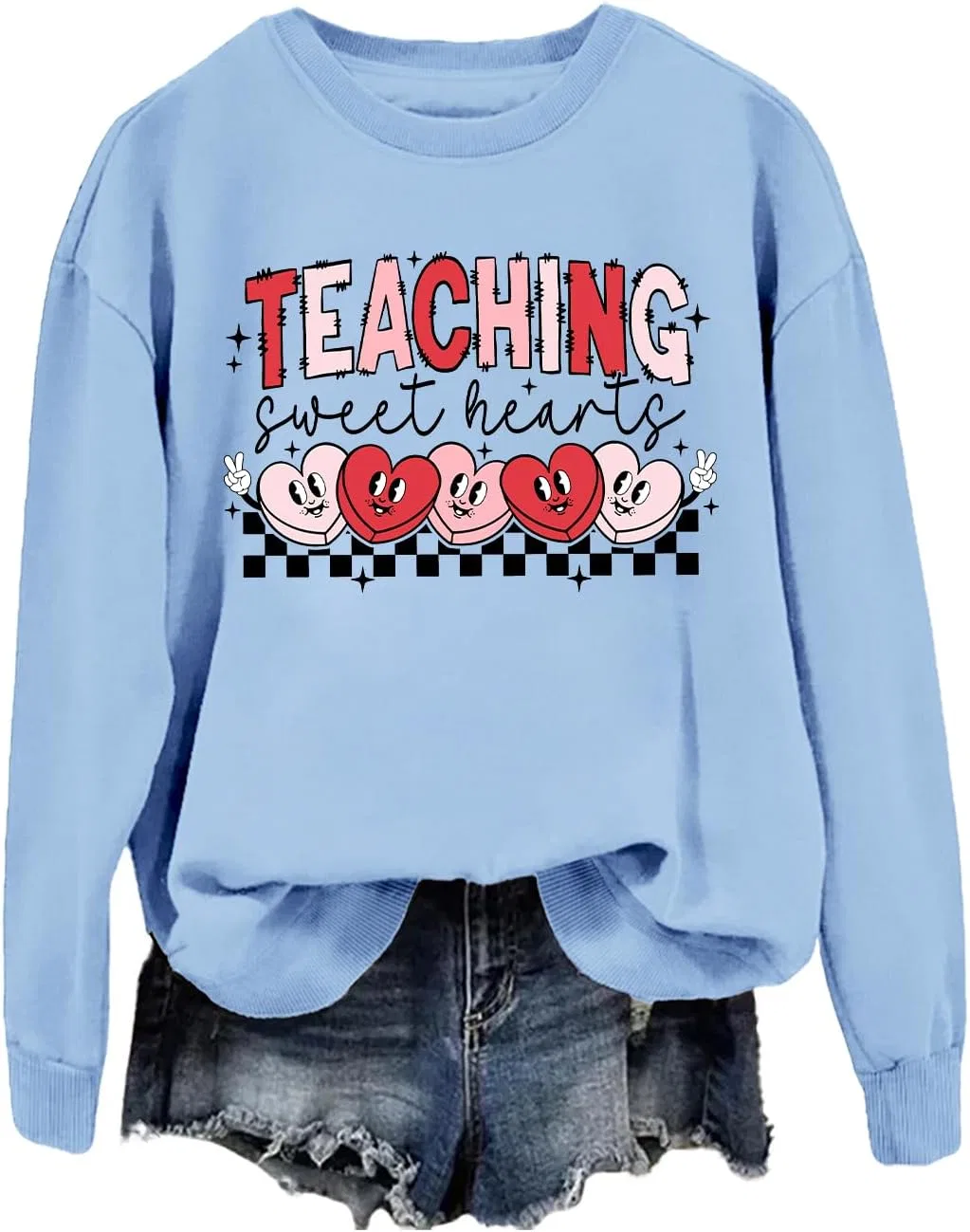 Мужской свитшот с принтом Teaching Sweethearts, светло-голубой