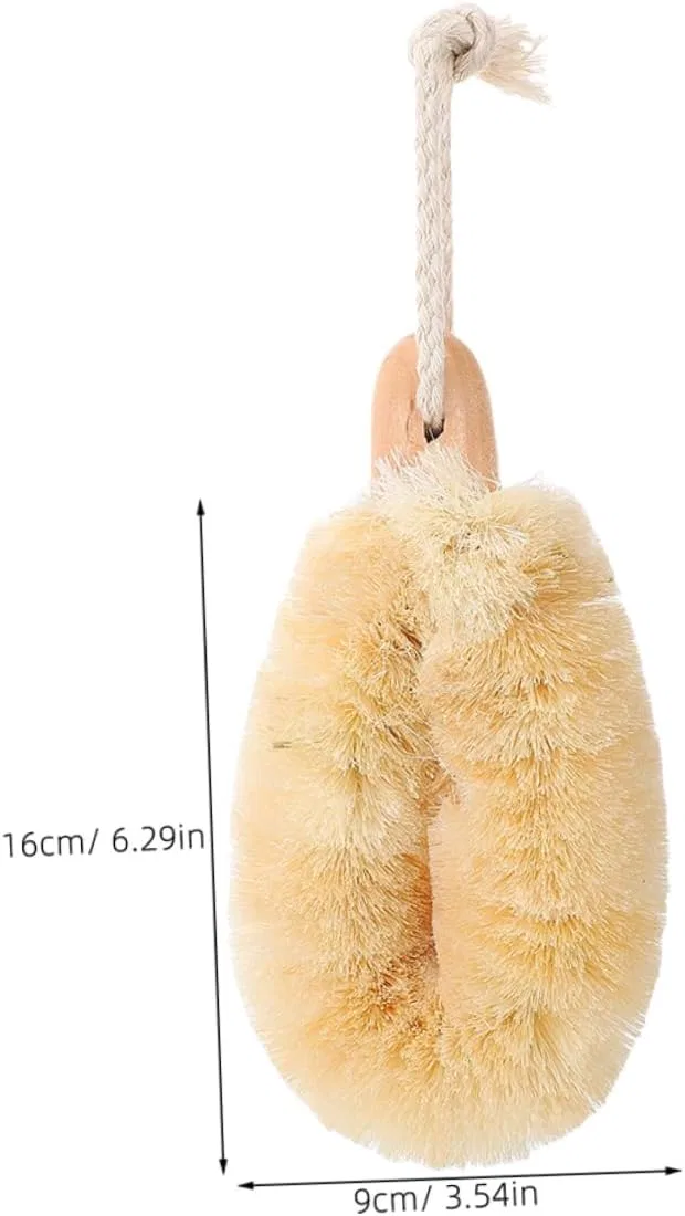 Щетка для тела из сизаля и джута, VALICLUD, 2 шт, 16x9x5 см, Beige — фото 2
