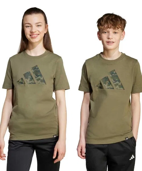 Детская футболка с принтом Camo Graphic Adidas, Оливковый