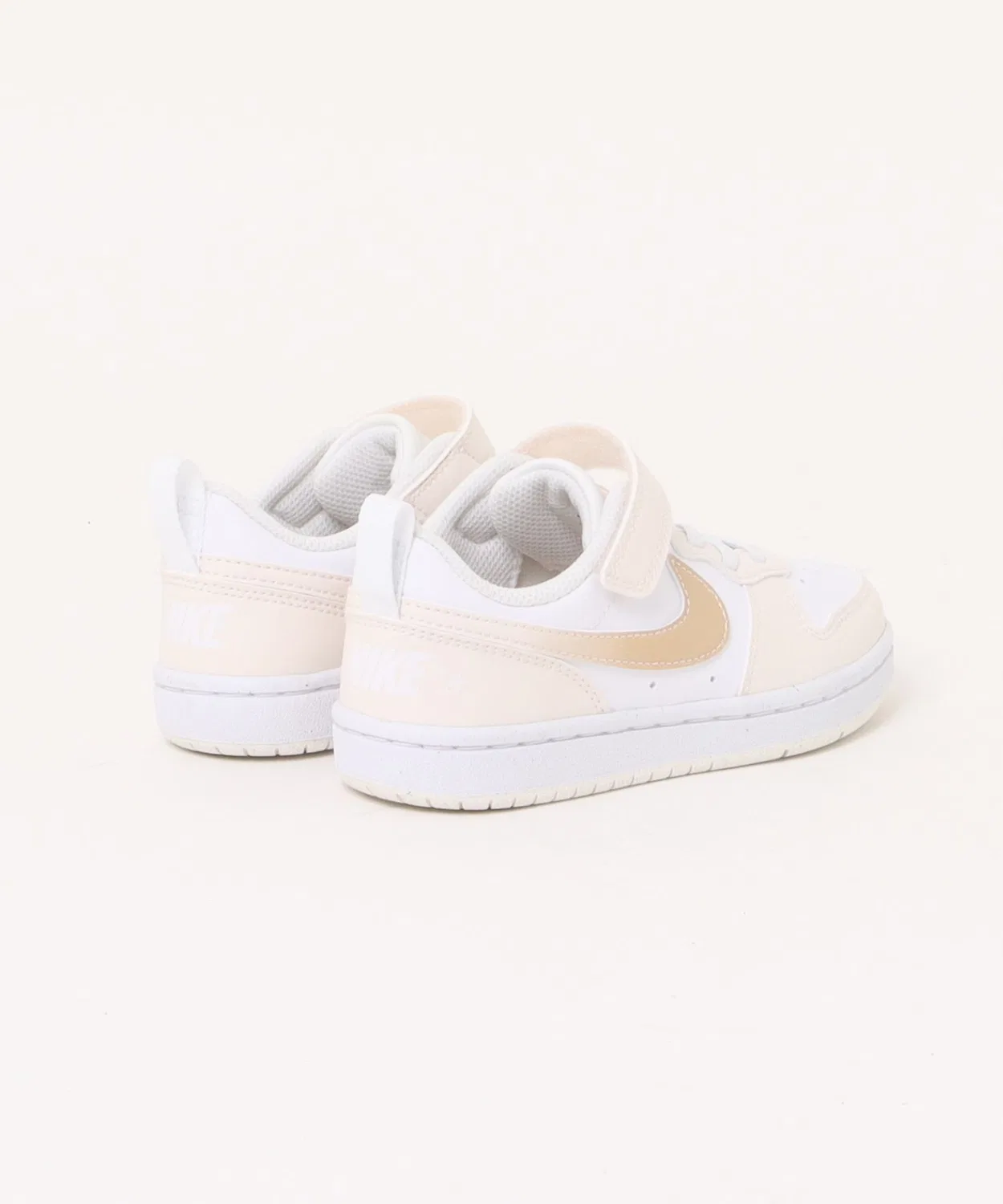 Детские кроссовки с ремешком Court Borough Low Bball PS NIKE, White/Shimmer/Chalk — фото 2