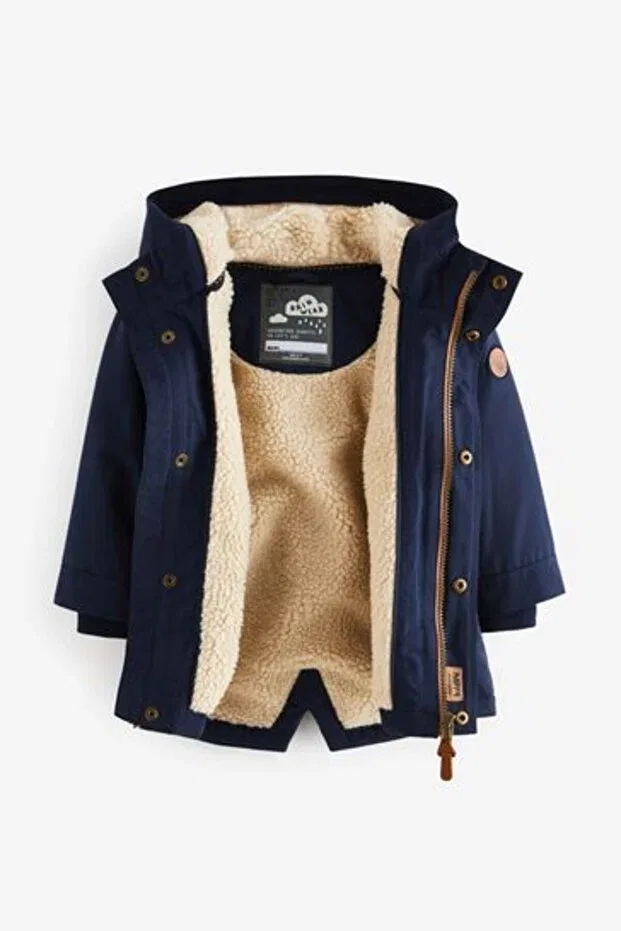Детское пальто для мальчиков с капюшоном Next Baby, Navy Blue — фото 3