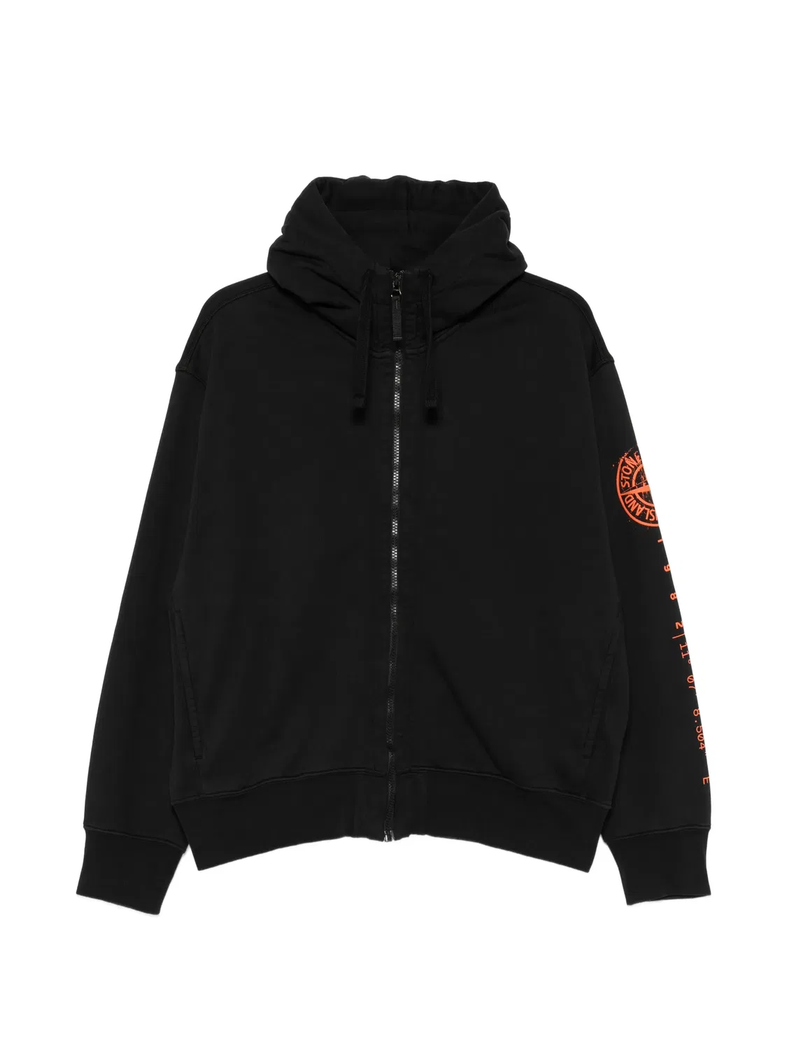Худи на молнии с логотипом, черное Stone Island, черный