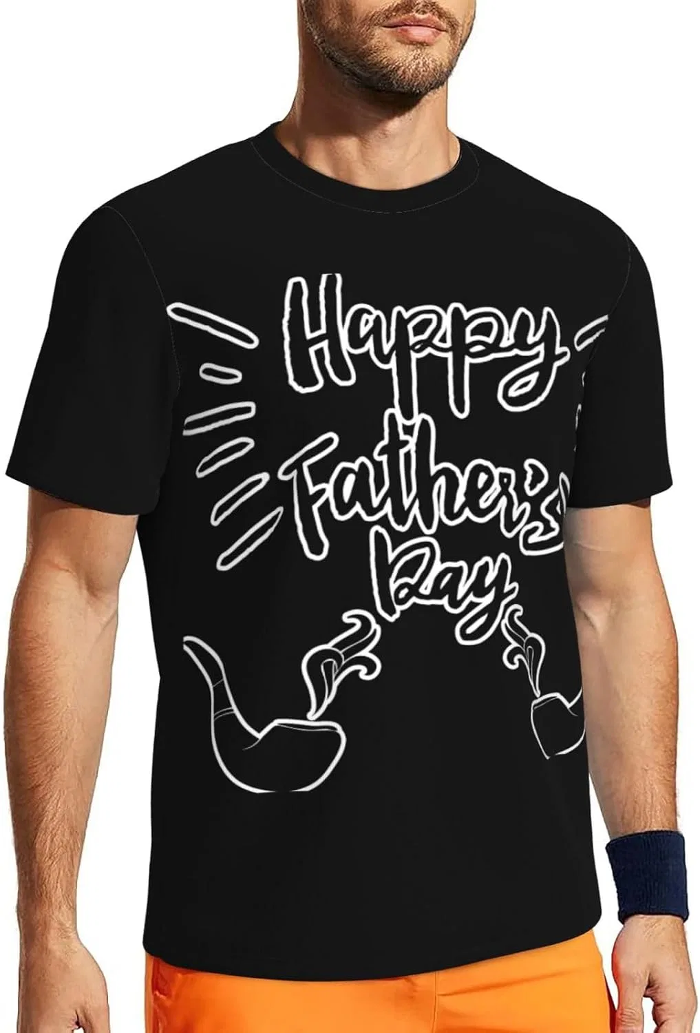 Мужская сетчатая футболка с коротким рукавом Crew Neck, Happy Father's Day2 — фото 2