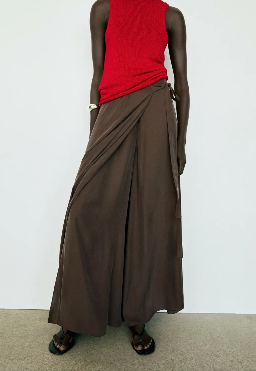 Юбка-Обертка Massimo Dutti, Dark Brown