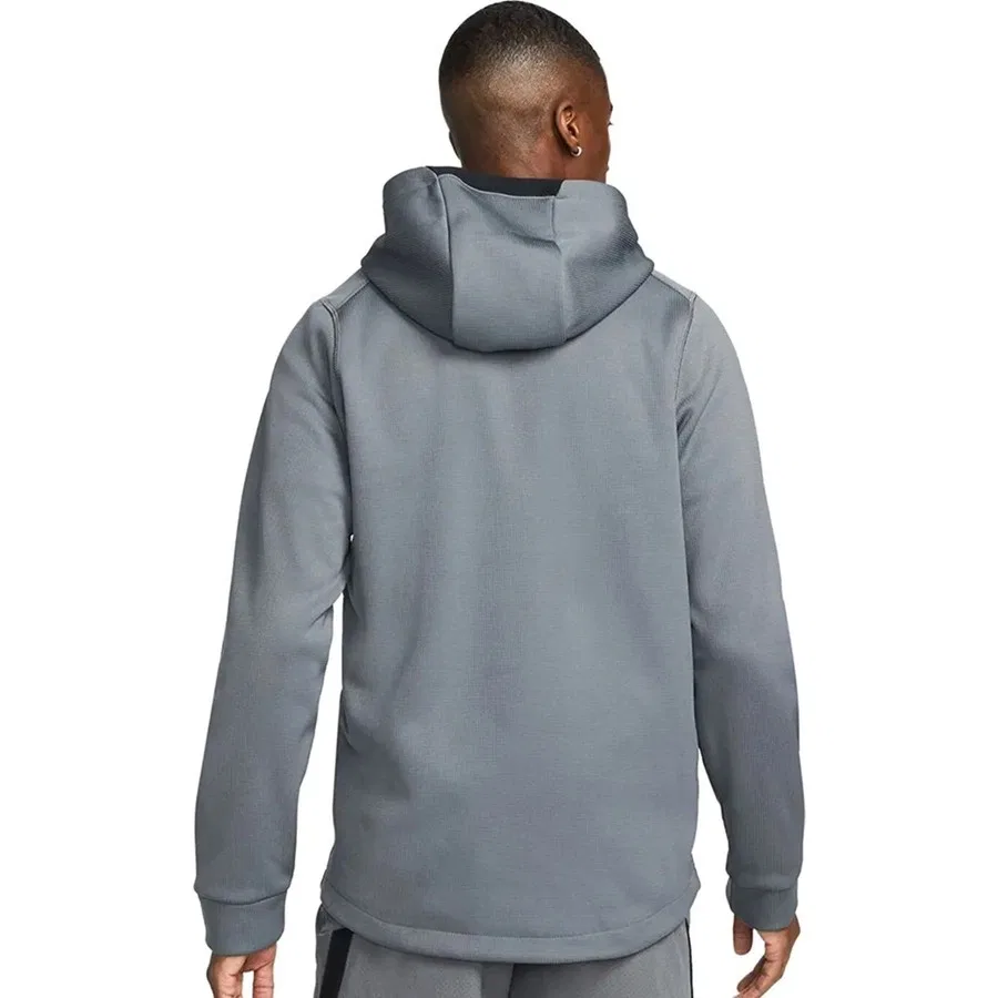 Мужской худи Nike Pro Therma-Fit с капюшоном, молнией, Серый — фото 2