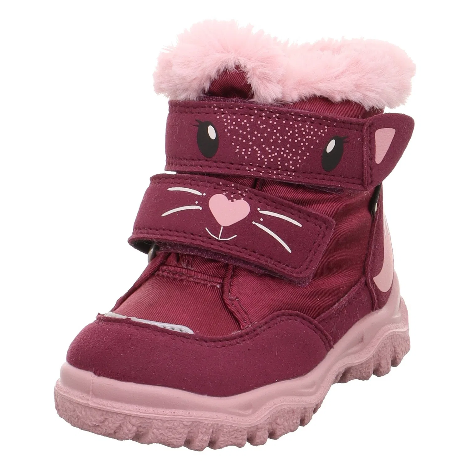 Детские зимние ботинки снегозащитные Husky Superfit, Dark Red-Pink