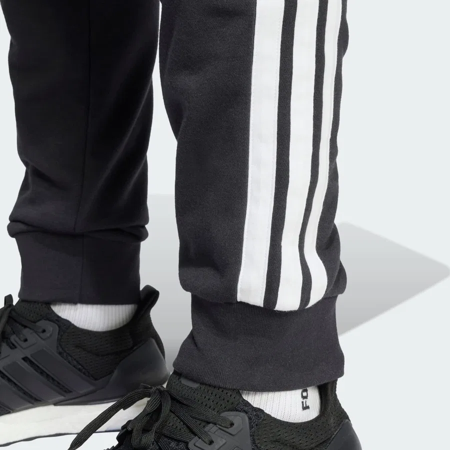 Спортивные штаны с 3 полосками, модель JD1881 Essential 3-Stripes French Terry Pants, adidas, Черно-белый — фото 4