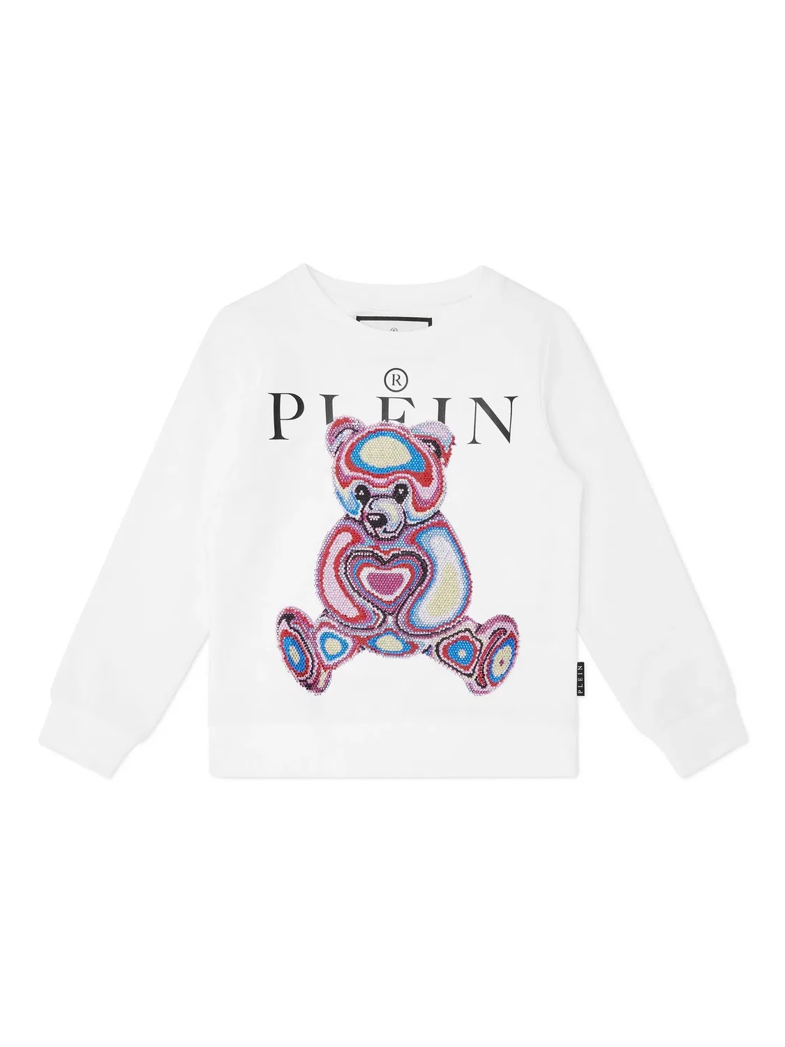 Свитшот с кристаллическими украшениями Тедди-мишка Philipp Plein, белый