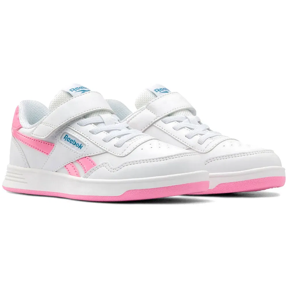 Детские кроссовки для девочек с эластичными шнурками Reebok Court Advance, White — фото 2
