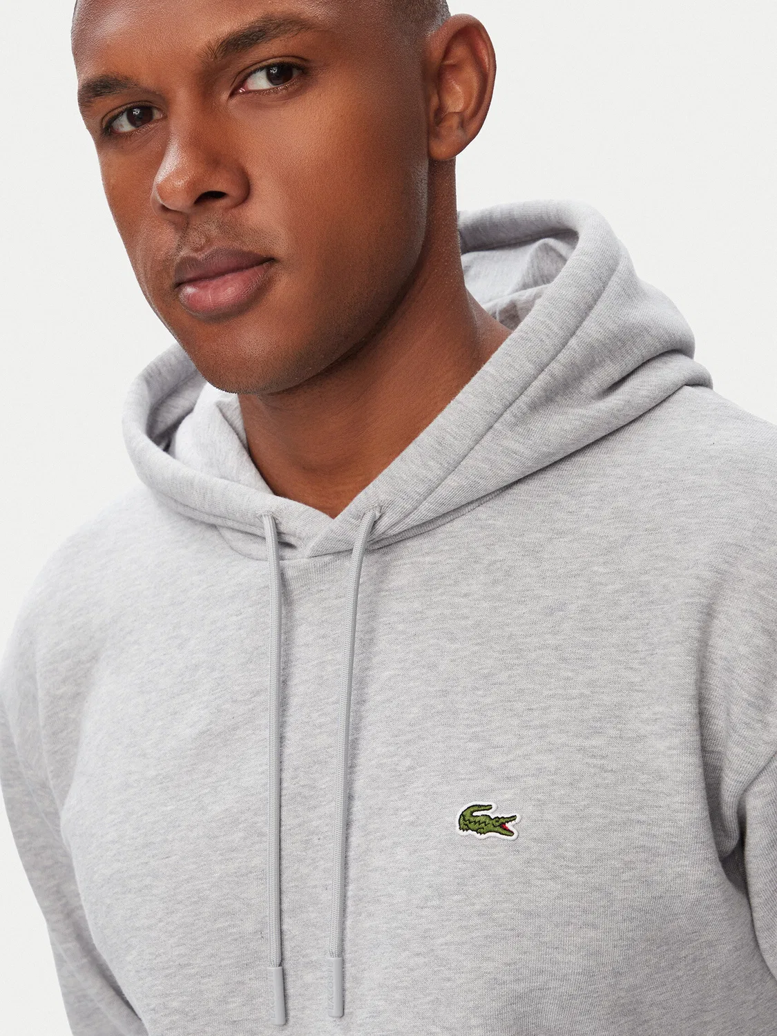 Мужской свитшот свободного кроя Lacoste, светло-серый — фото 4