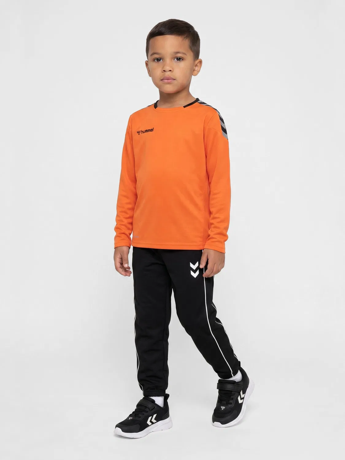 Детское лонгслив-трико с длинным рукавом Hmlauthentic Kids Poly Jersey, Hummel, Taupebeige / Schwarz — фото 3