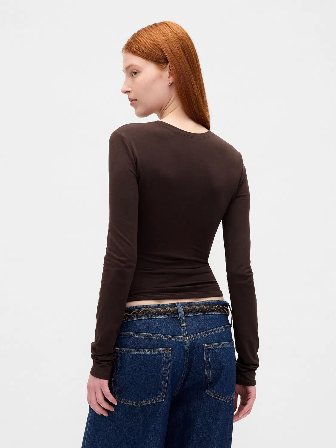Футболка с длинным рукавом CloseKnit Gap, темно-коричневый — фото 2