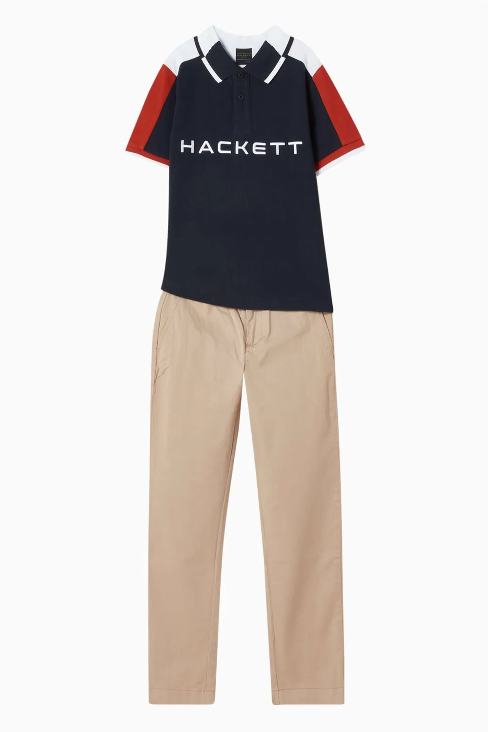 Поло хлопковое с цветными блоками Hackett London, синий — фото 2