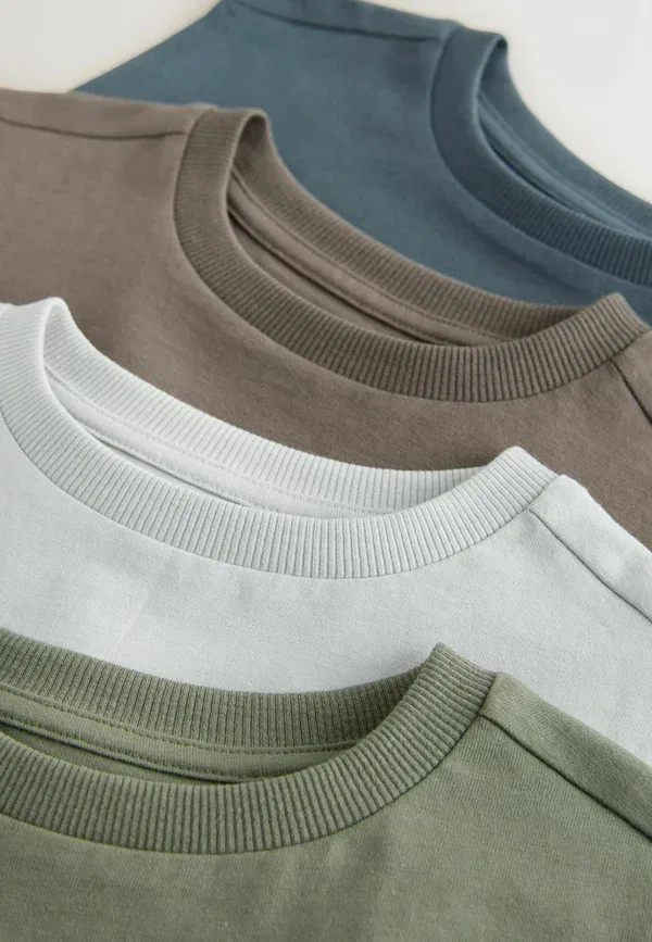 Футболка хлопковая Regular fit fluro tank vest 4 pack Next light grey, brown, charcoal, khaki, коричневый/светло-серый/угольный/хаки — фото 3